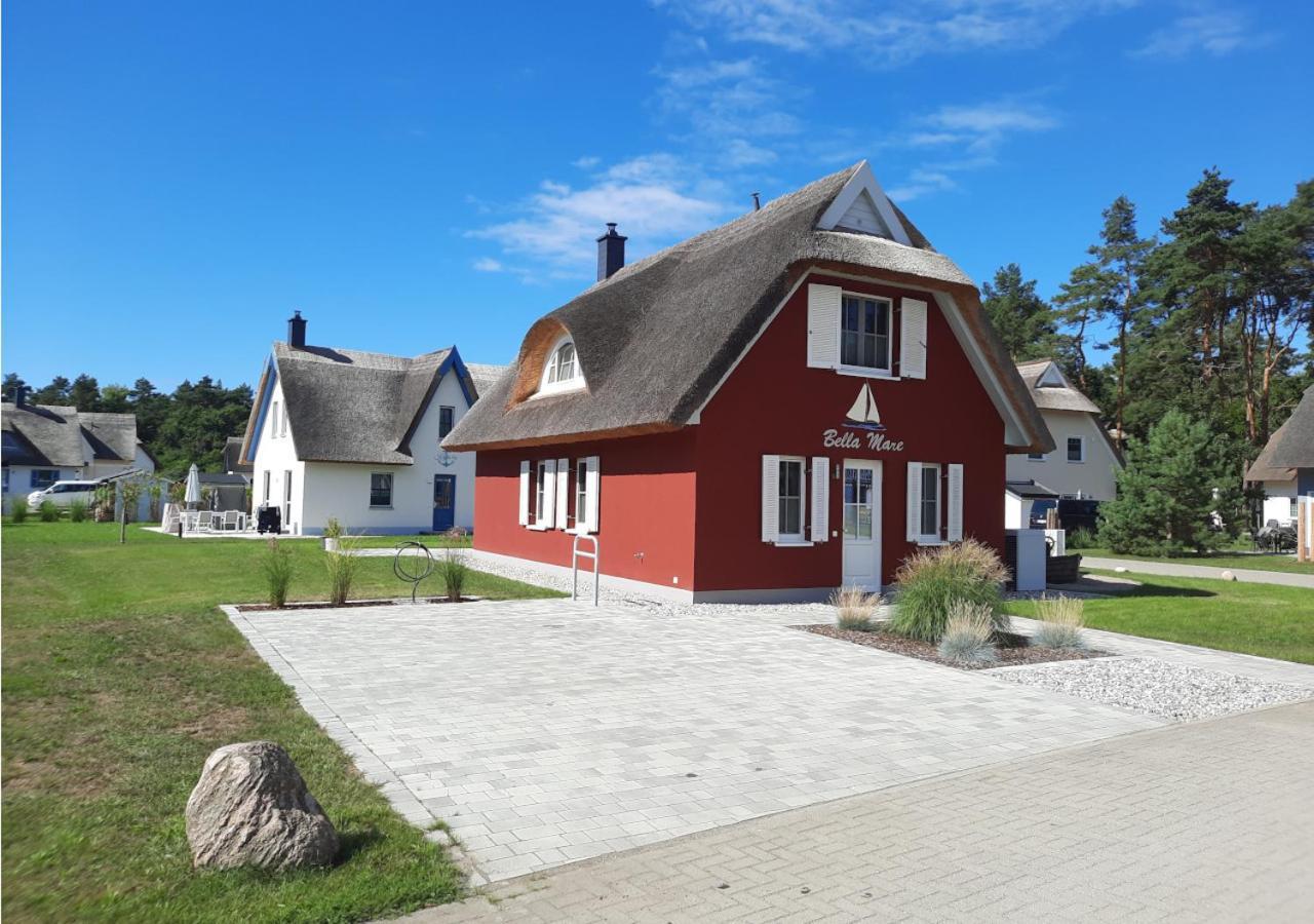 Modernes Reetdach-Ostseeferienhaus Bella Mare, Insel Usedom Mit Sauna, Kamin & Sonnenterrasse Zirchow エクステリア 写真